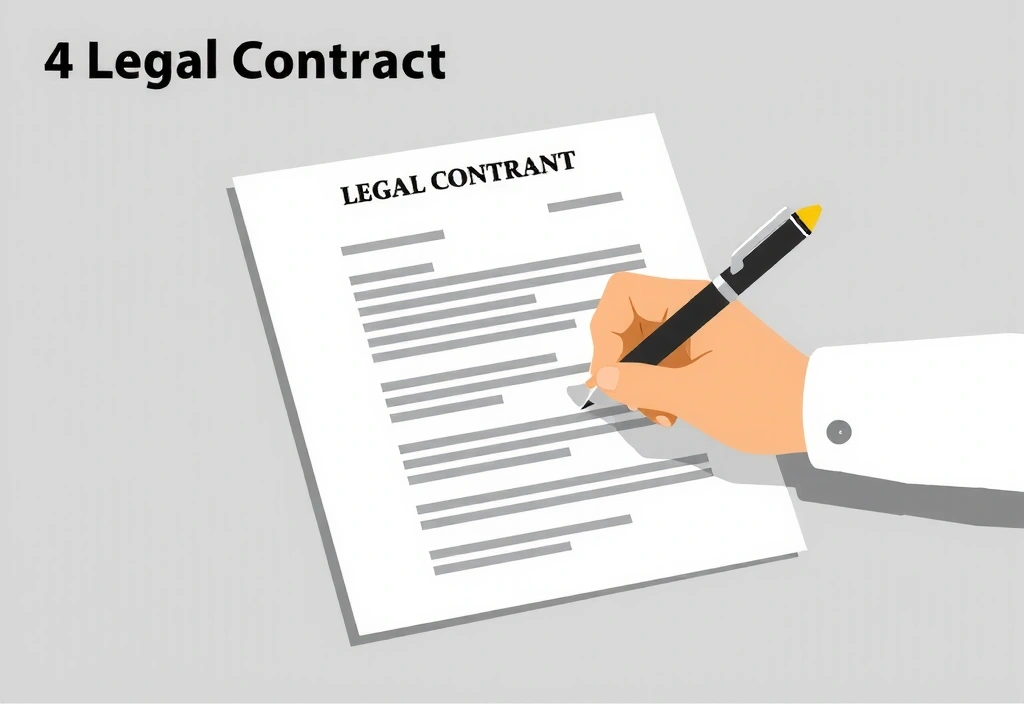 Ilustrace smlouvy s perem a rukou podepisující dokument